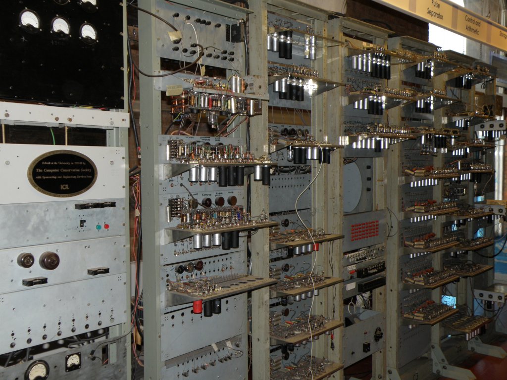 A replica of the Manchester Baby, the computer that ran a program stored in electronic memory in 1948