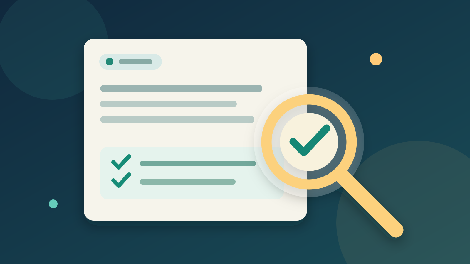 An AI answer moves through five checks: claims, sources, details, numbers, and uncertainty.